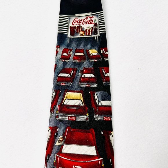 Vintage Official Coca-Cola Neck Tie Drive-In Movie Collectible Tie - Picture 5 of 10